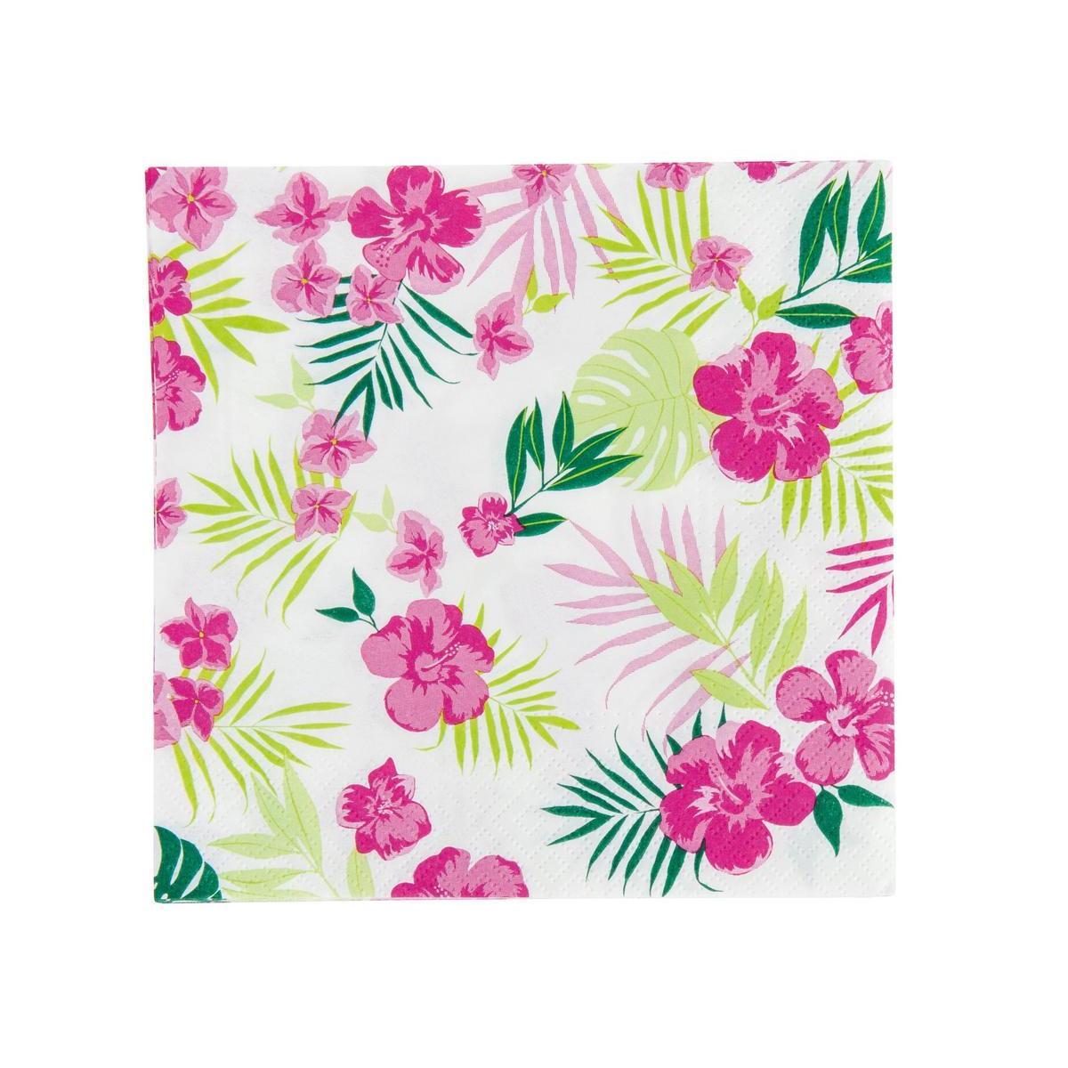 20 serviettes botanique - Papier - 33 x 33 cm - Multicolore