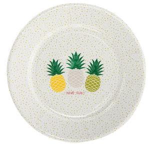 8 assiettes ananas - Carton - Ø 23 cm - Multicolore