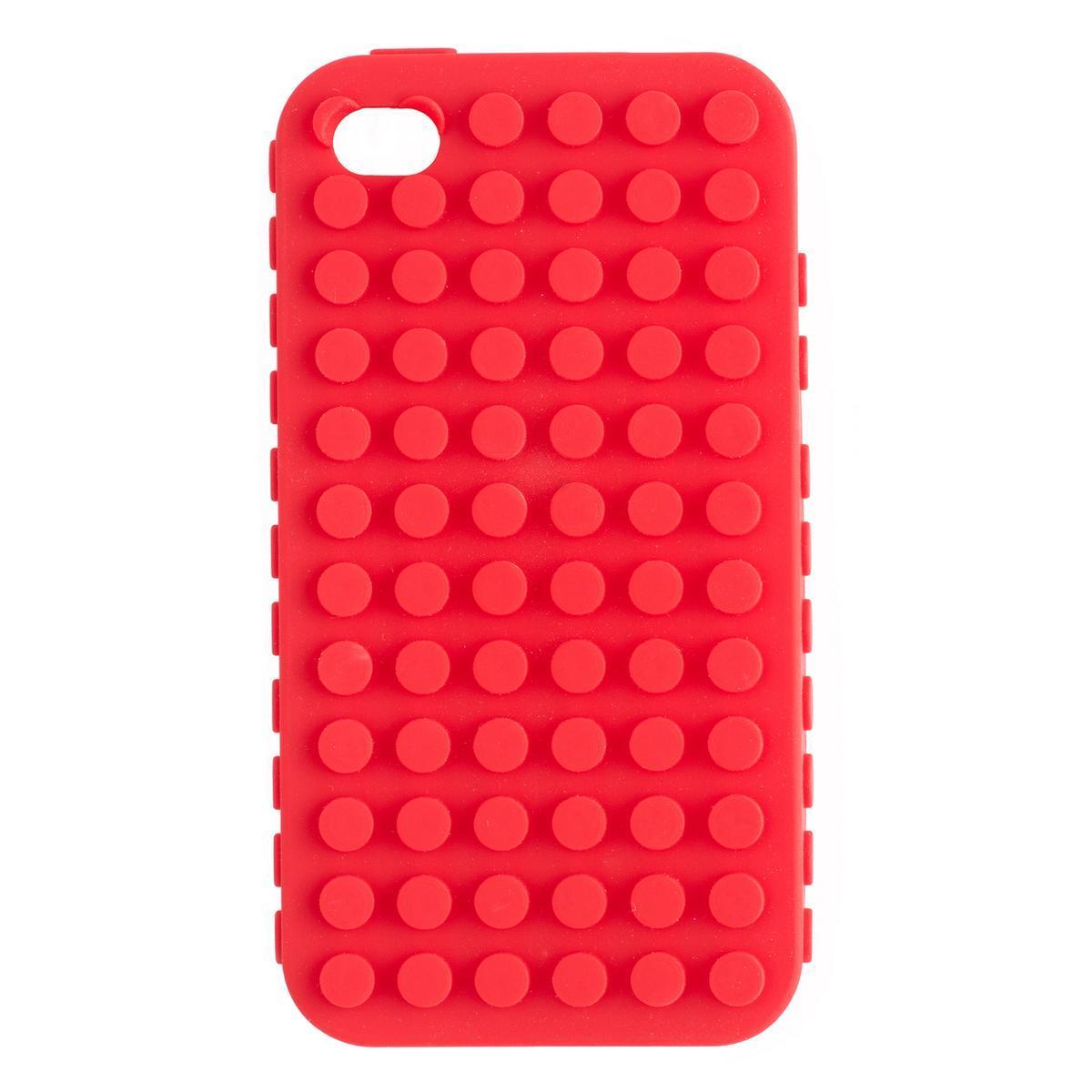 Coque iPhone 4 - Silicone - 6 x 1,2 x H 12 cm - Rouge ou bleu