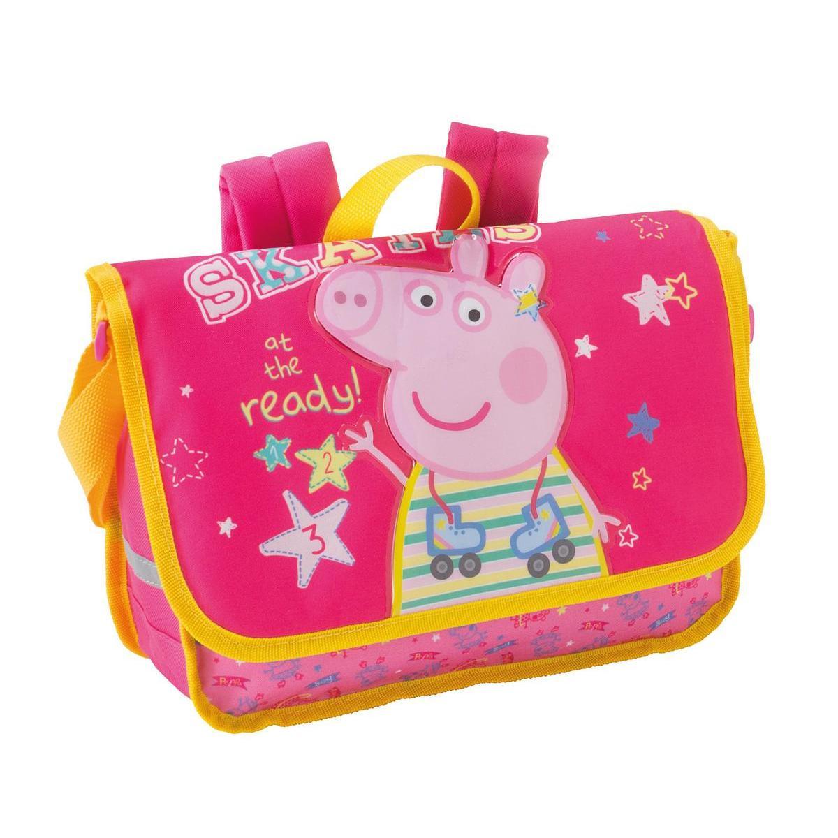 Cartable Peppa Pig - Polyester - 32 x 10 x H 23 cm - Multicolore