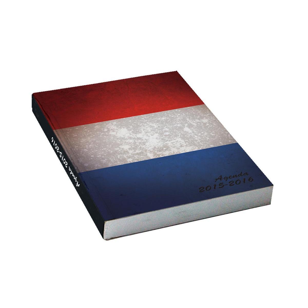 Agenda scolaire drapeau français - Carton souple - 12 x H 17 cm - Bleu, blanc et rouge