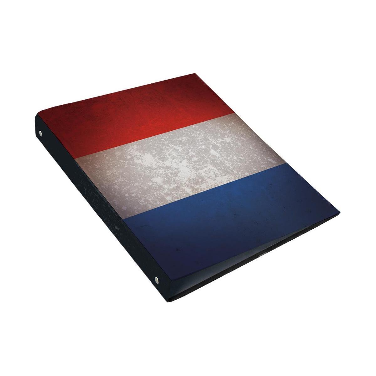 Classeur drapeau français - Carton rigide - 24 x 4 x H 32 cm - Multicolore