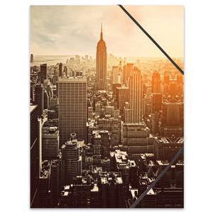Pochette à rabats New York City - Carton souple - 24 x H 32 cm - Multicolore