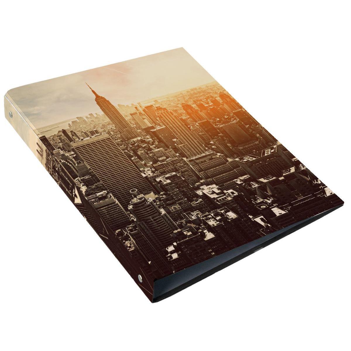 Classeur New York City - Carton rigide - 24 x 4 x H 32 cm - Multicolore