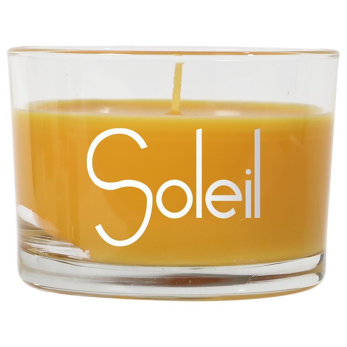 Verrine bougie parfumée soleil - Paraffine et verre - Ø 8 x H 5,9 cm - Orange