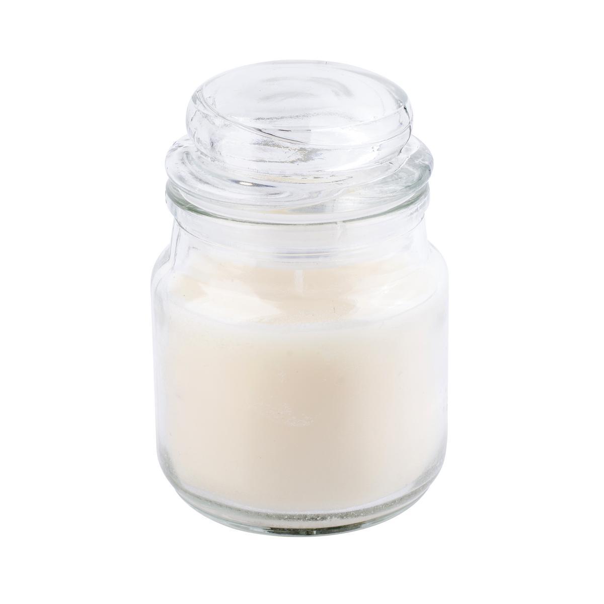Bougie parfumée vanille - Verre et paraffine - 6 x H 10 cm - Blanc