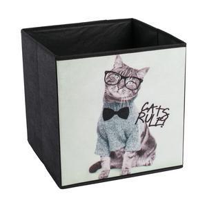 Cube de rangement animaux - Polyester - 28 x 28 x H 28 cm - Différents modèles