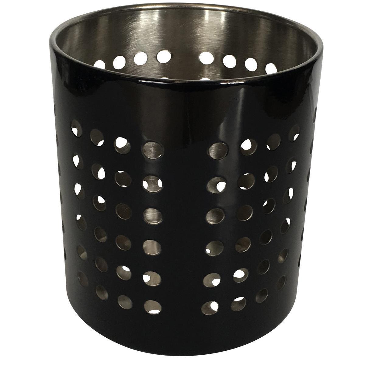 Pot à couverts - Inox - Ø 12 x H 13 cm - Noir
