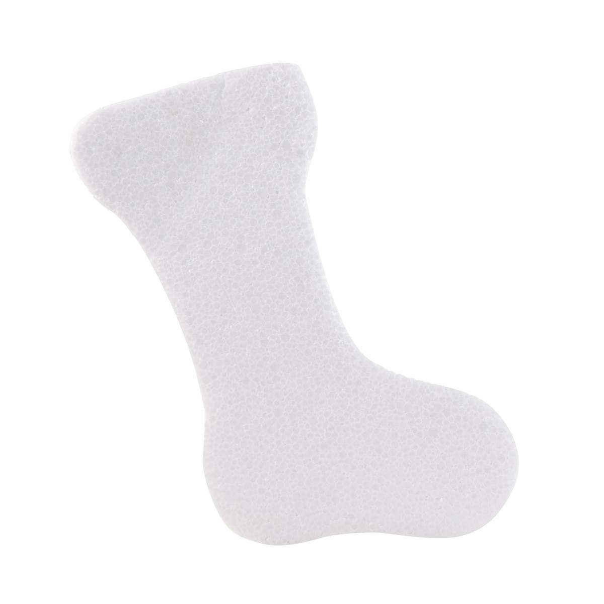 Suspension chaussette - Polystyrène - 17 x H 25 cm - Blanc