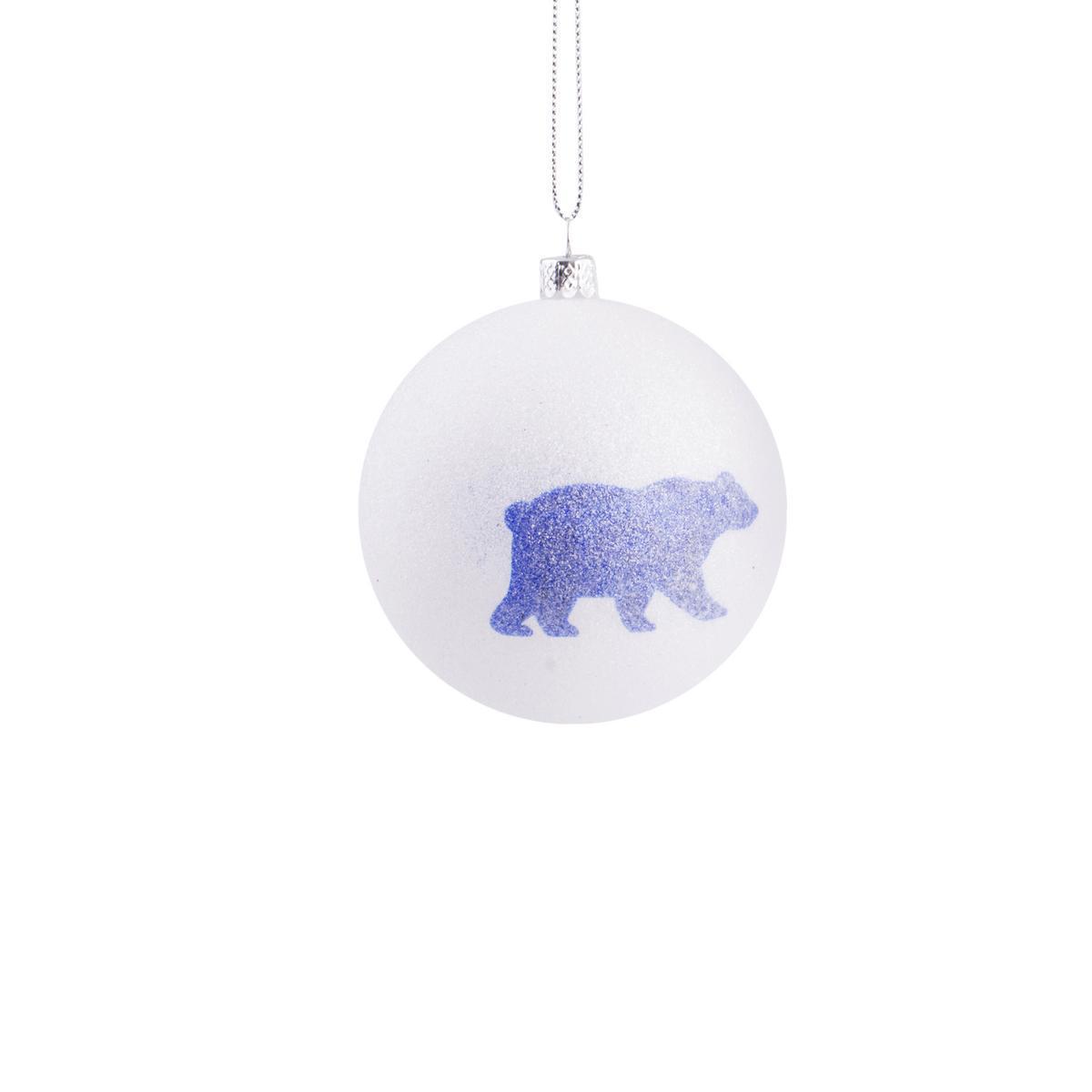 BOULE BLC PAIL OURS BLEU D8CM