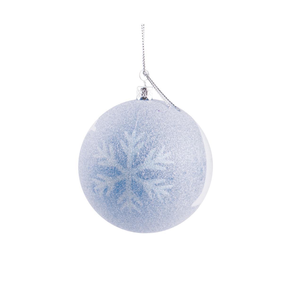 Boule de Noël - Plastique - Ø 8 cm - Bleu