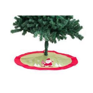 Tapis pied de sapin - Polyester - Ø 90 cm - Rouge et vert