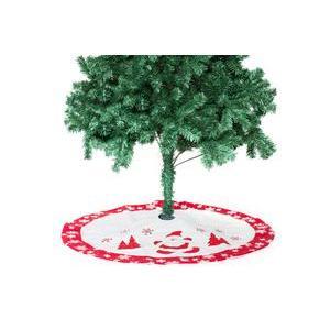 Tapis pied de sapin - Polyester - Ø 90 cm - Rouge et blanc