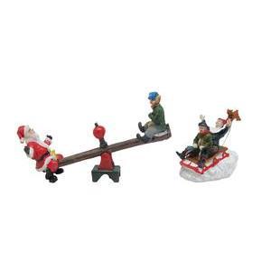 Figurine Jeux d'extérieurs pour village de Noël - Différents modèles - Multicolore