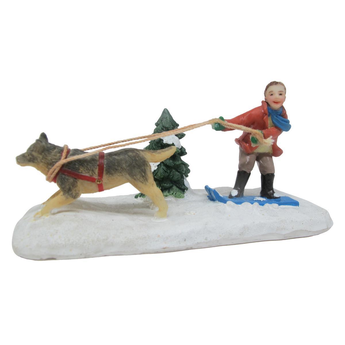 FIGURINE CHIEN TIRE SKIEUR