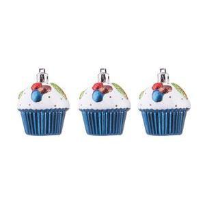 SUSP. 3 CUPCAKE BLEU NUIT 6CM