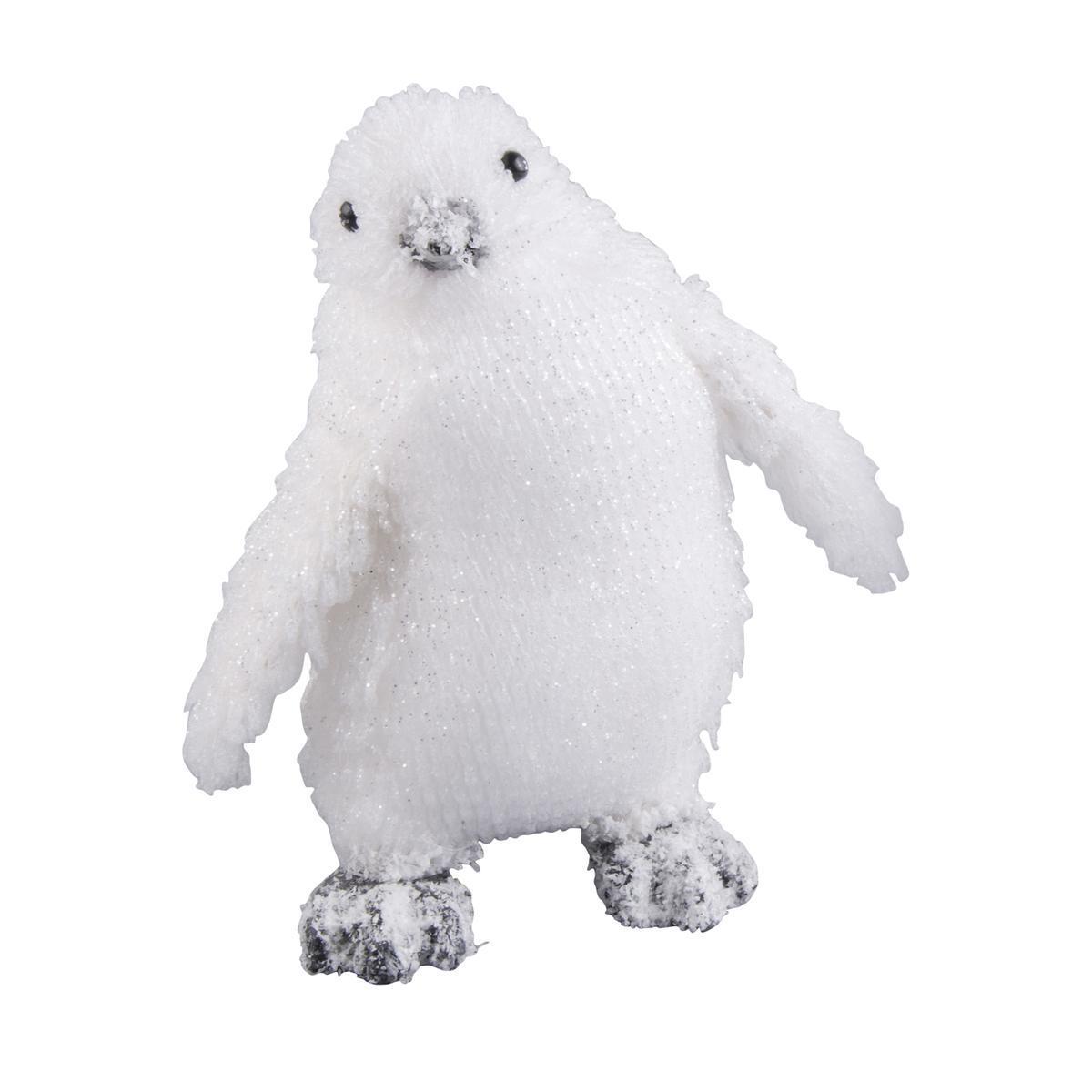Pingouin - Polystyrène - 8 x 15 x H 20 cm - Blanc, gris et noir