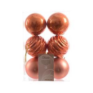 Boule orange 6 cm 3 effets x 6