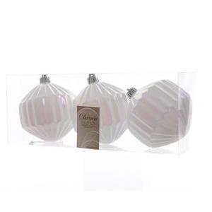 Boule losange blanc irid 8 cm x 3