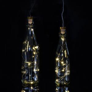 Guirlande électrique bouteille - Plastique - 7 x 4 x H 12 cm - Blanc