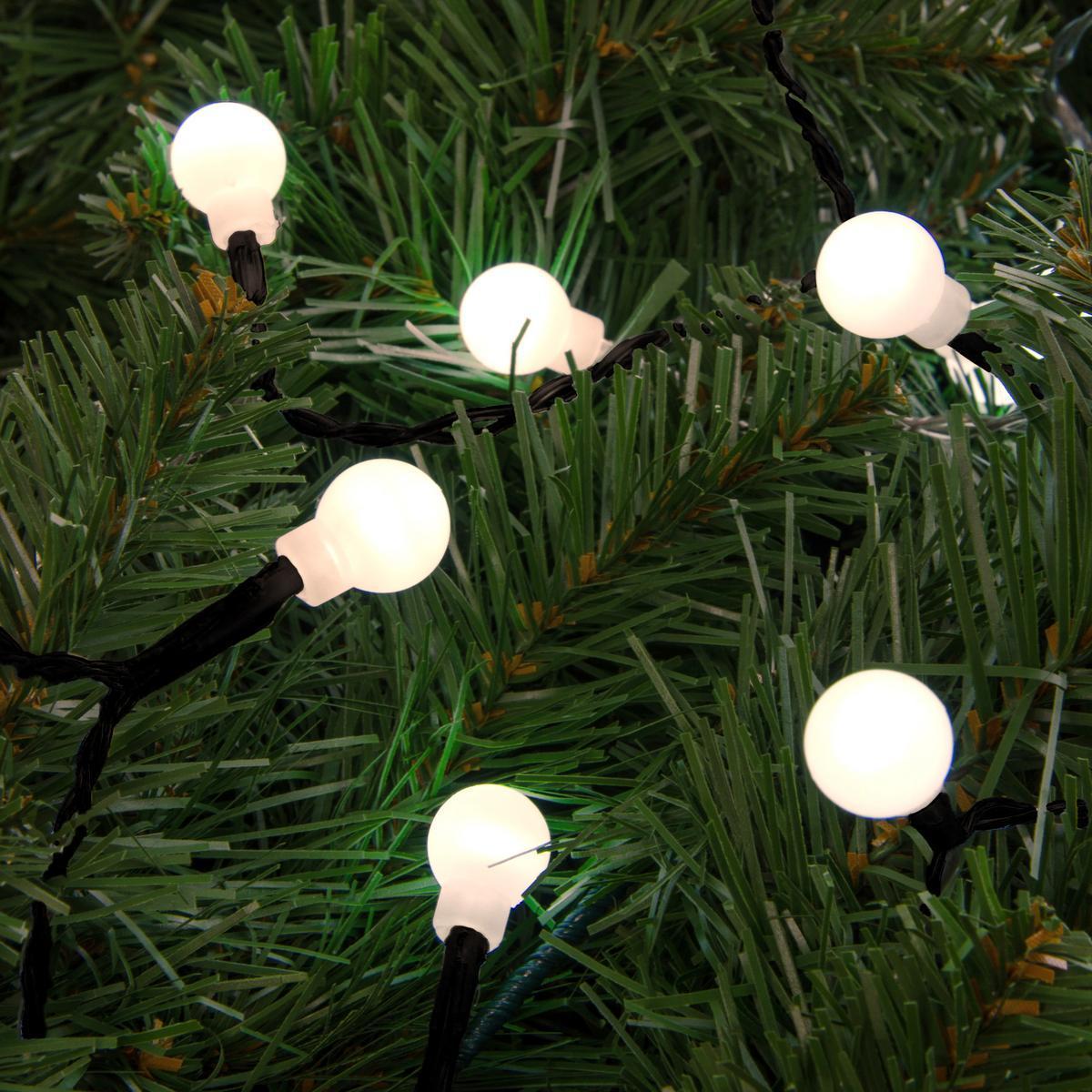 Guirlande électrique ampoules 80 led - Plastique - 8 m - Blanc