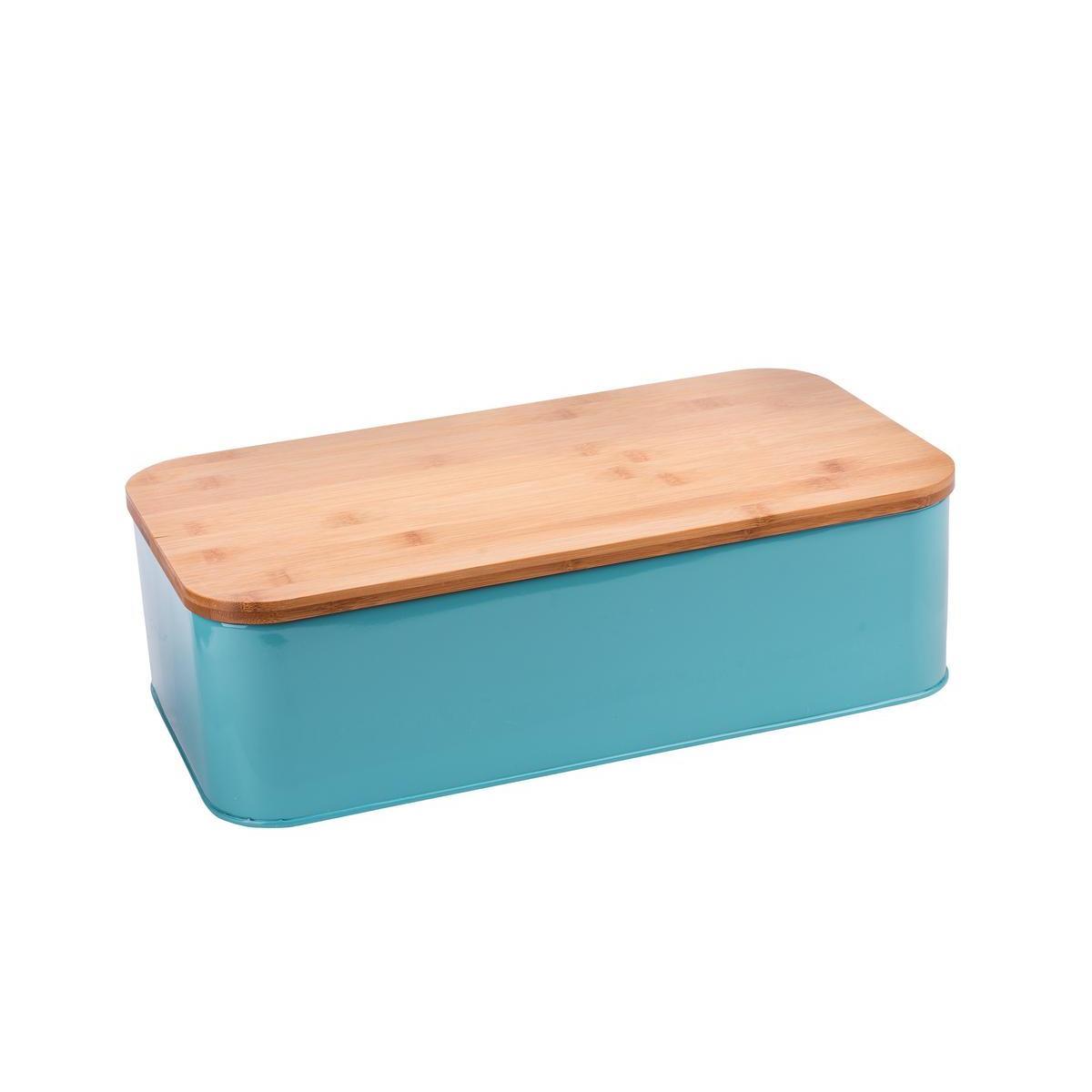 Boîte à  pain - Inox - 42 x 23 x 16 cm - Bleu