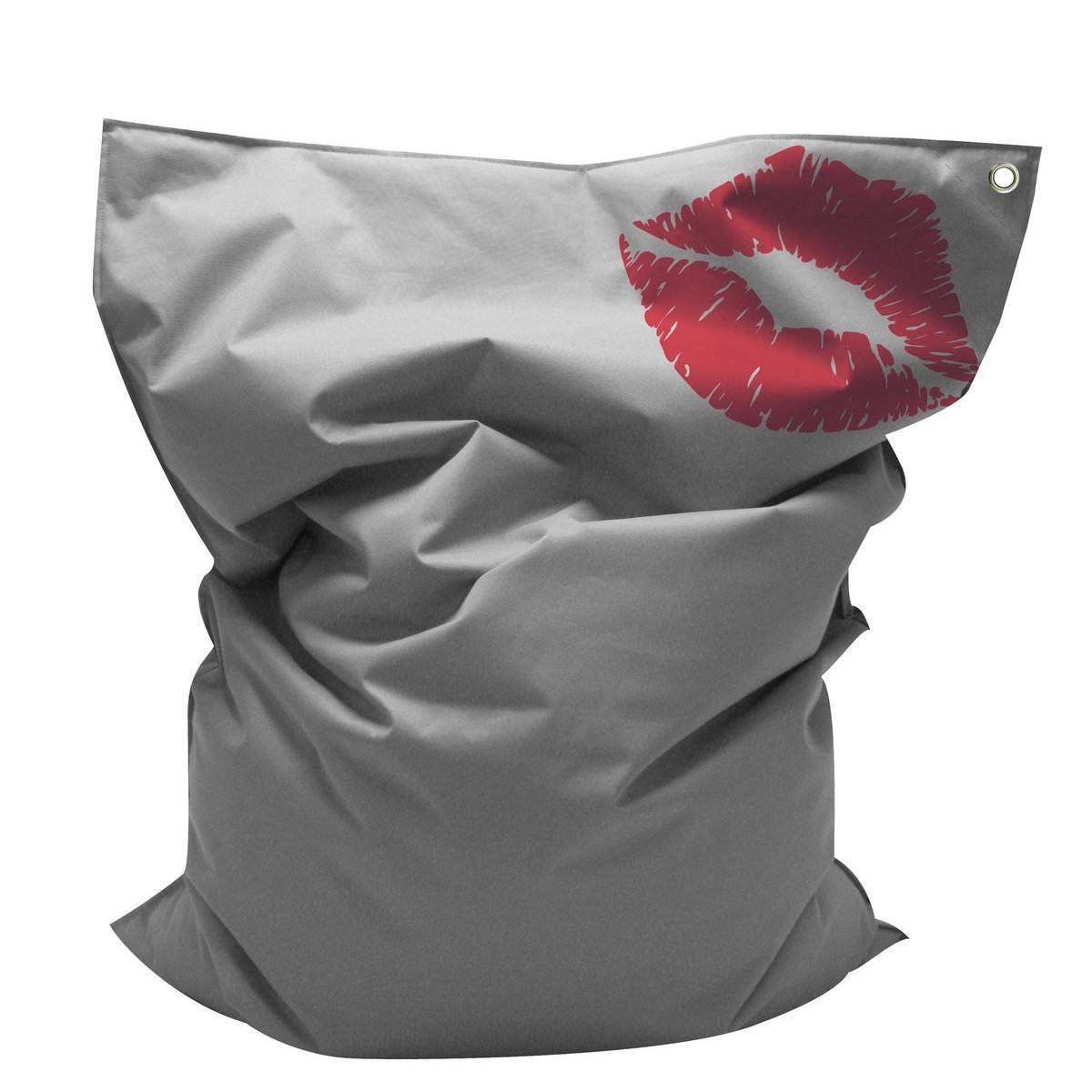 Coussin XXL Glamour - 100 % polyester - 100 x 140 cm - Gris