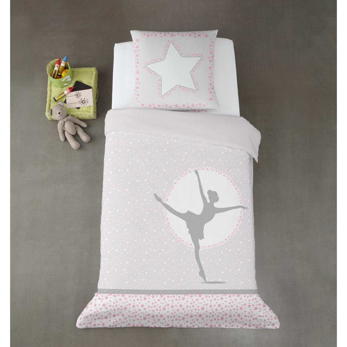 Parure de lit Danseuse étoile - 100 % coton - 140 x 200 cm - Multicolore