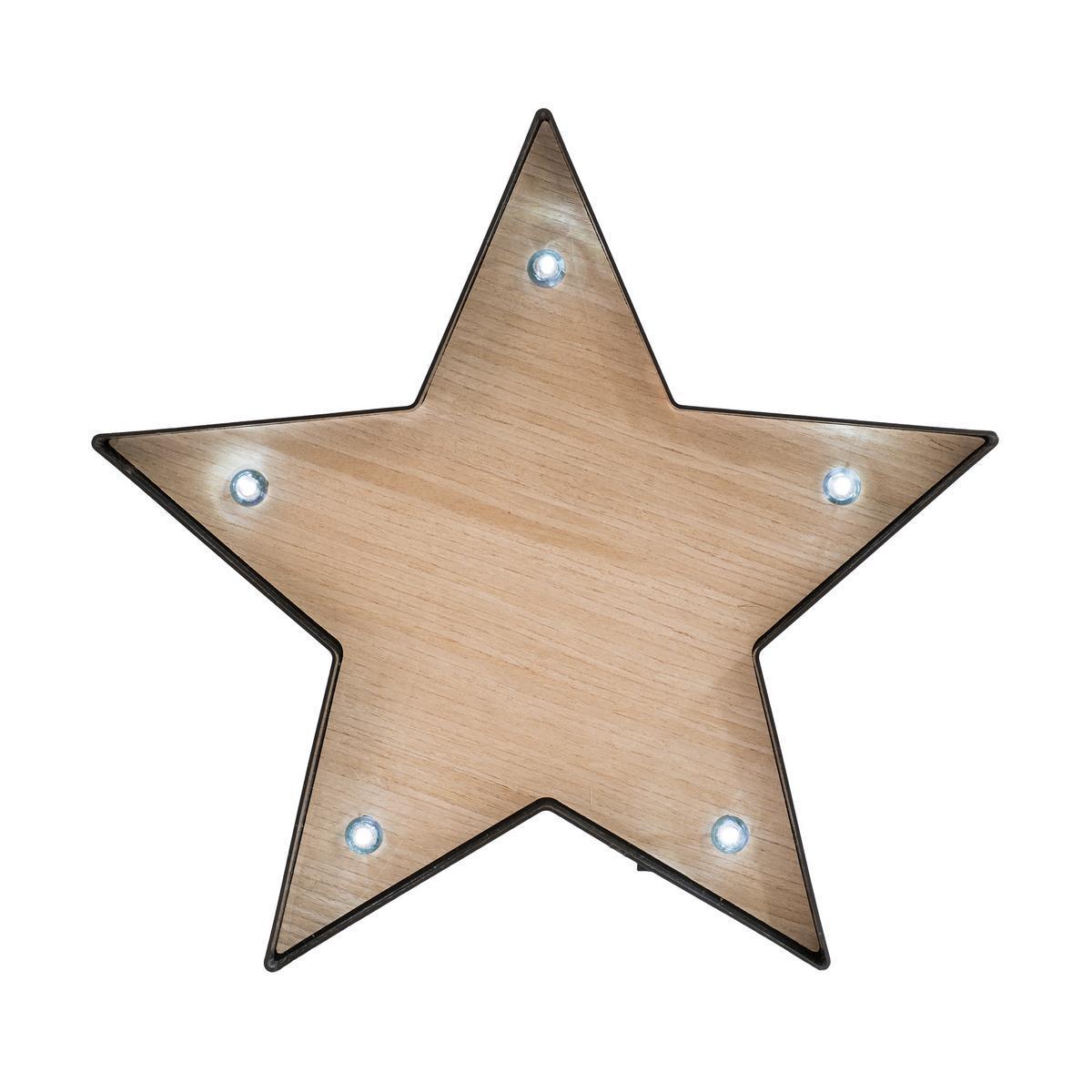 Étoile décorative - Plastique - 34,5 x 4,7 x H 34,5 cm - Marron et noir