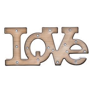 Mot LOVE décoratif - Plastique - 52,4 x 4,5 x H 23,9 cm - Marron et noir