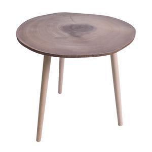 Table basse aspect rondin de bois - Pin et mdf - Ø 60 x 49 cm - Marron