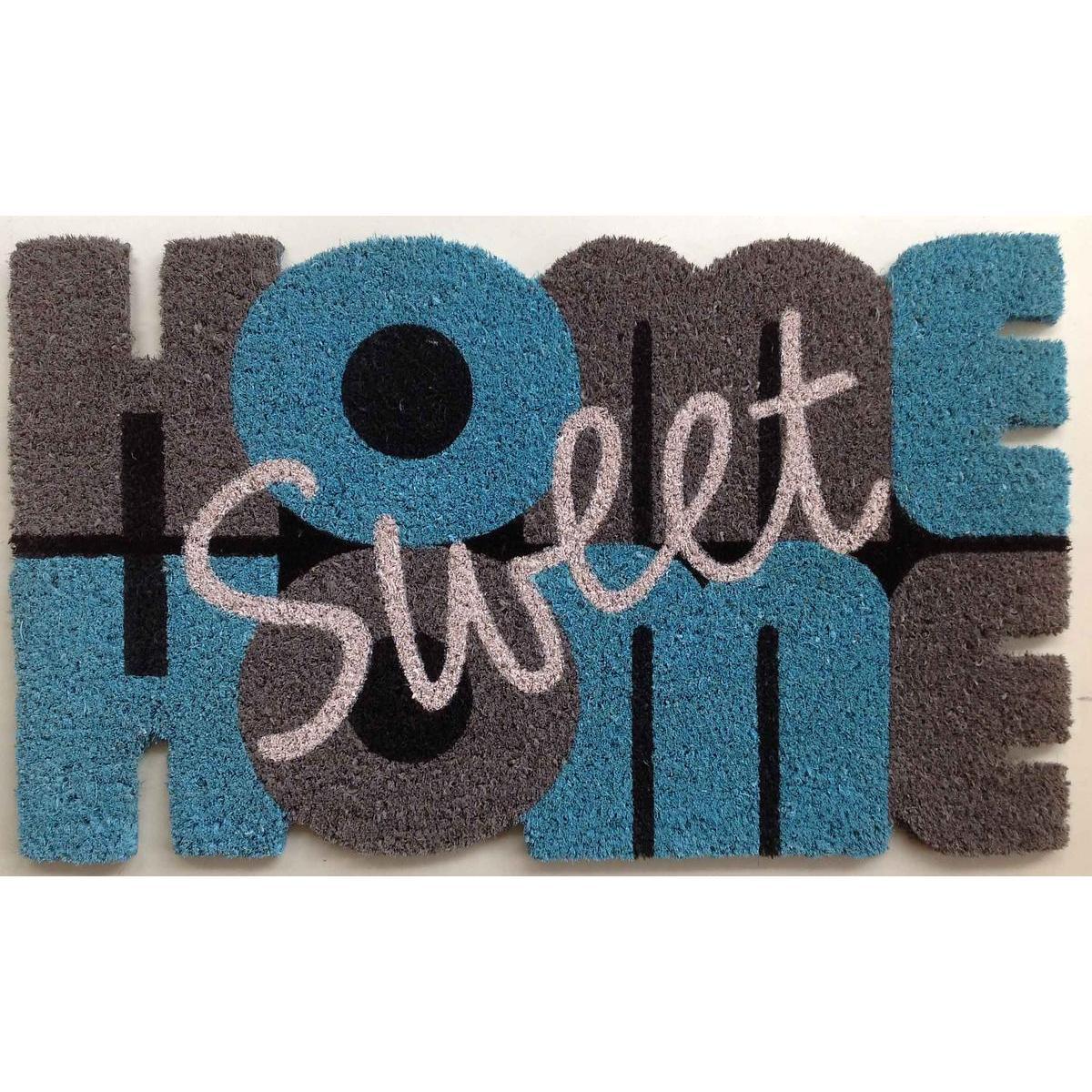 Tapis Home Sweet Home - Fibres de coco et pvc - 60 x 40 cm - Différents coloris