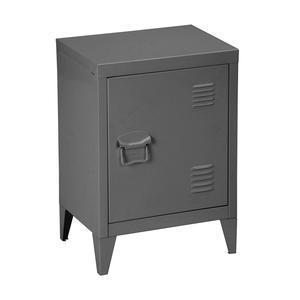 Table de chevet avec rangement - Métal - 40 x 30 x H 57 cm - Gris