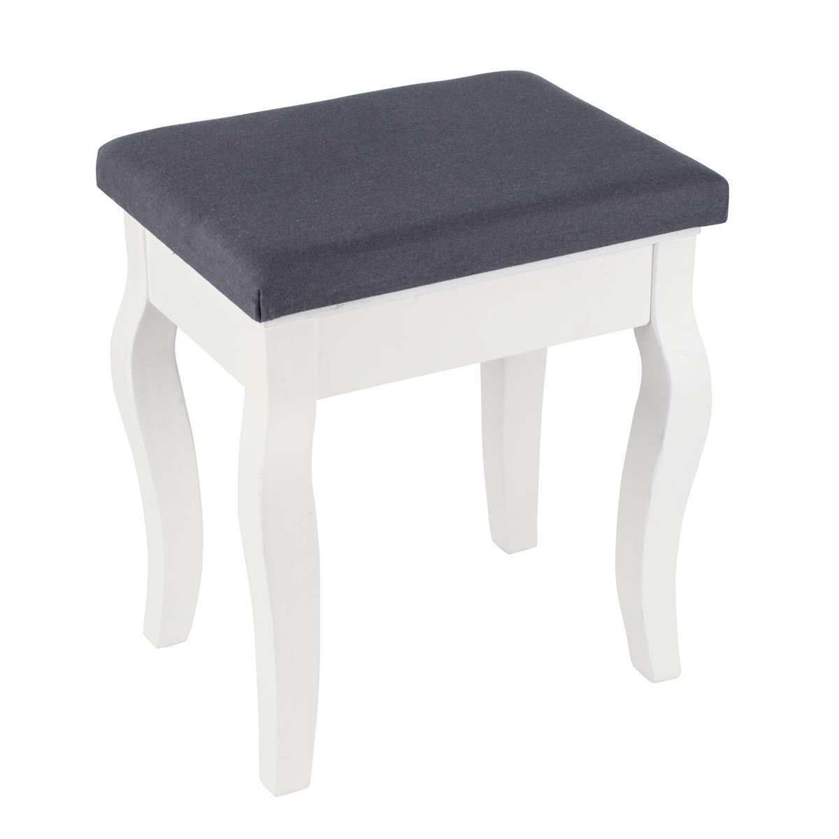 Tabouret Louis - 40 x H 44 x 30 cm - Gris, blanc - K.KOON