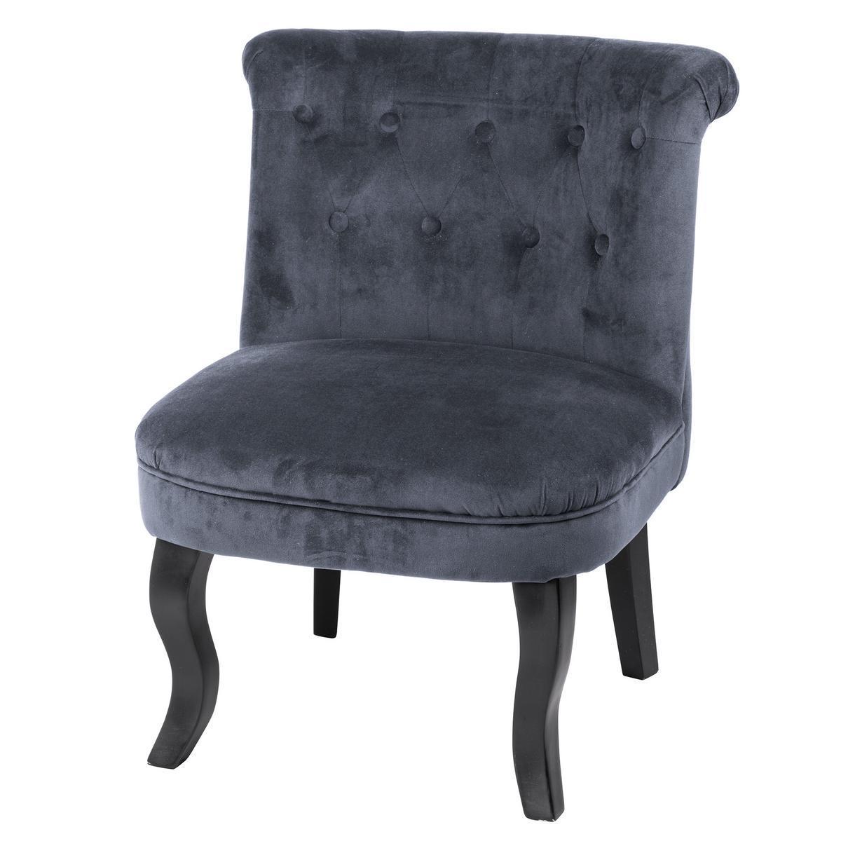 Fauteuil Crapaud - Polyester, contreplaqué, pin et peuplier - 56 x 63 x H 73 cm - Gris