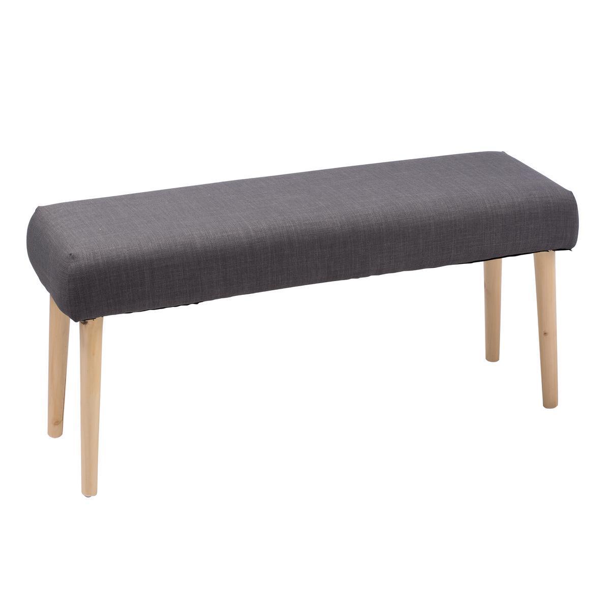 Banquette Scandinave - Pin, contreplaqué et polyester - 96 x 32 x H 45 cm - Gris