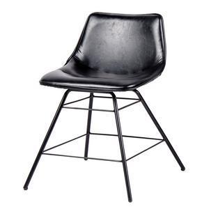 Chaise Vintage - Métal et polyuréthane - 45 x 52 x H 65 cm - Noir