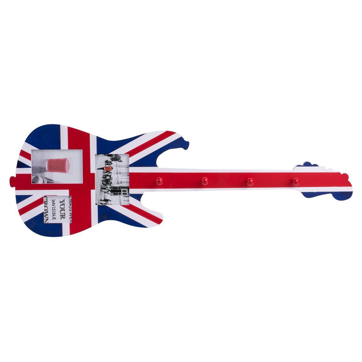 Pêle-mêle guitare London - Mdf - 81 x H 26,5 cm - Rouge et bleu