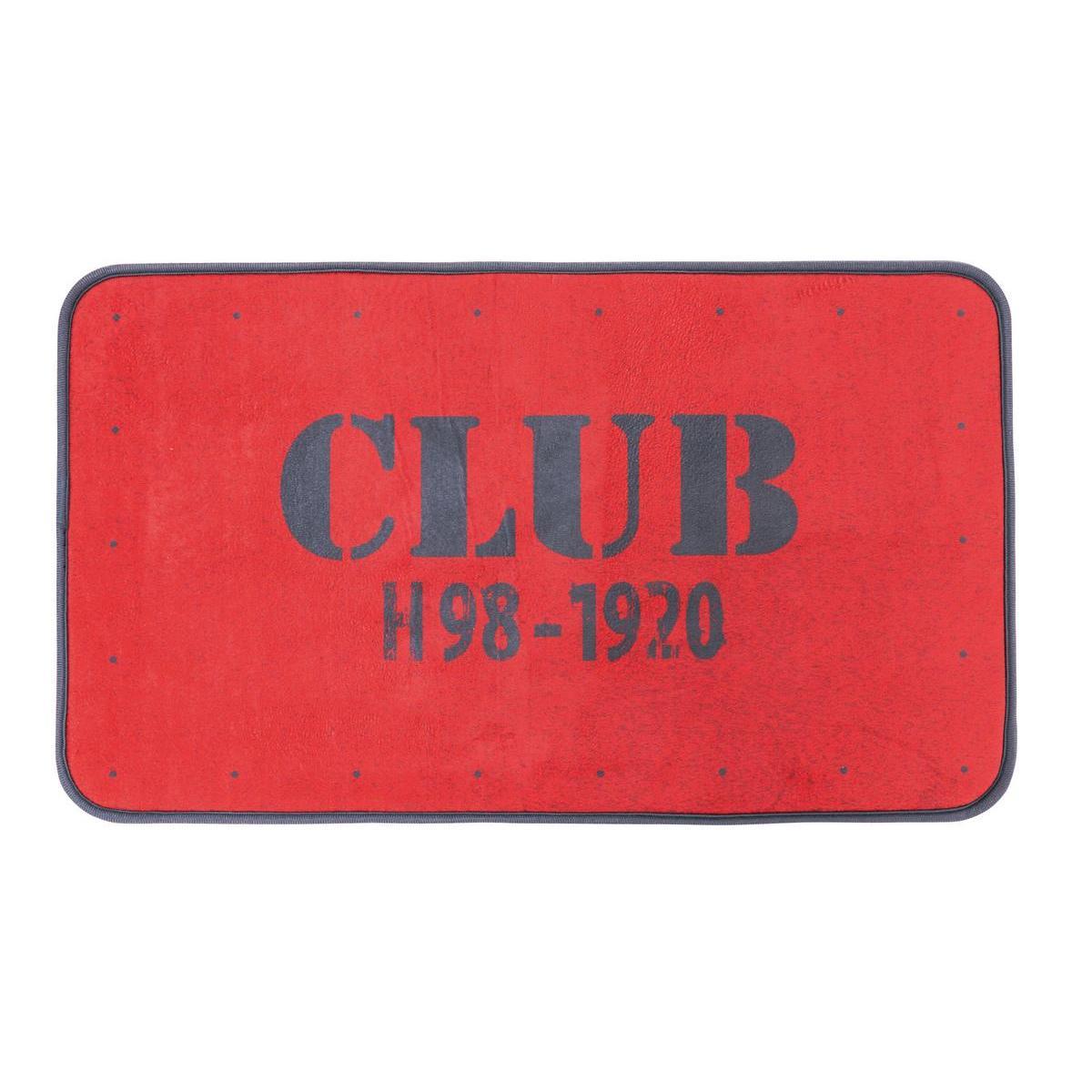 Tapis Club - 100 % polyester - 45 x 75 cm - Rouge et noir