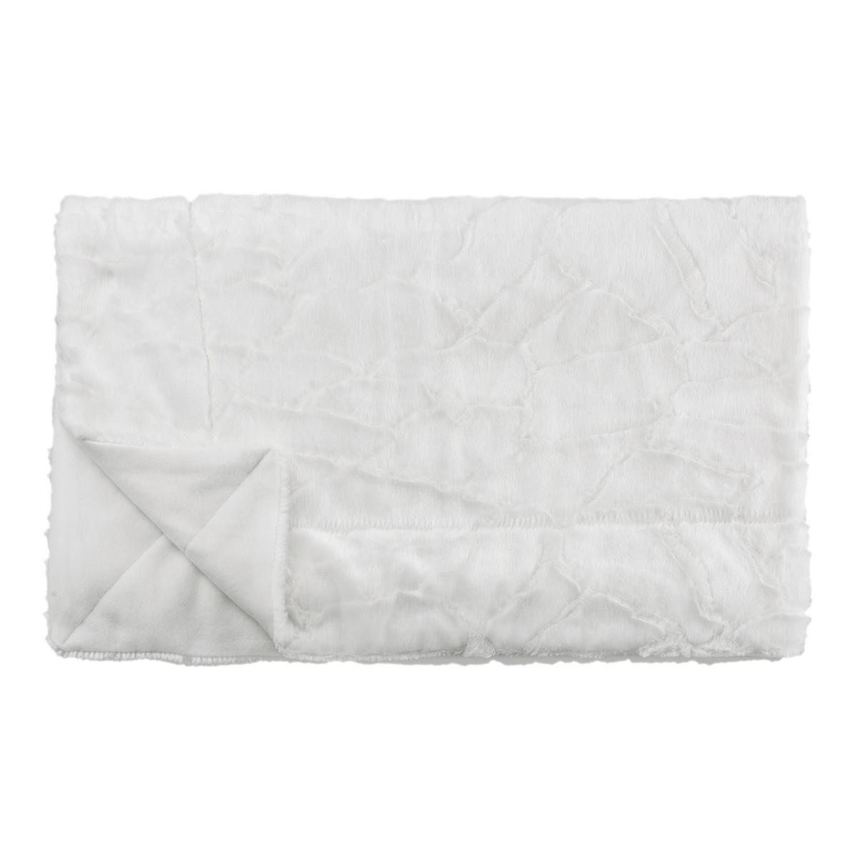 Couverture effet tigre - 100 % polyester - 150 x 200 cm - Blanc