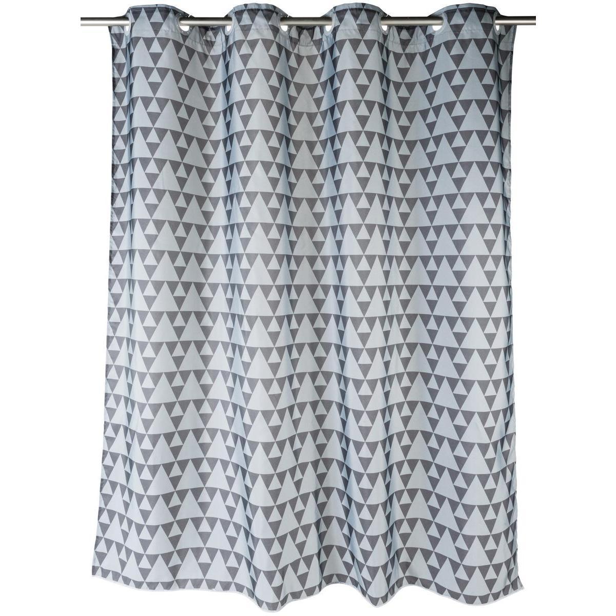 Rideau de douche Triangle - Polyester - 180 x 200 cm - Gris