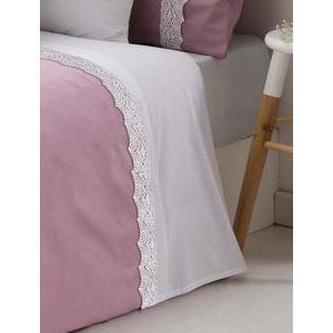 Drap de lit à crochets - 100 % coton - 240 x 290 cm - Blanc