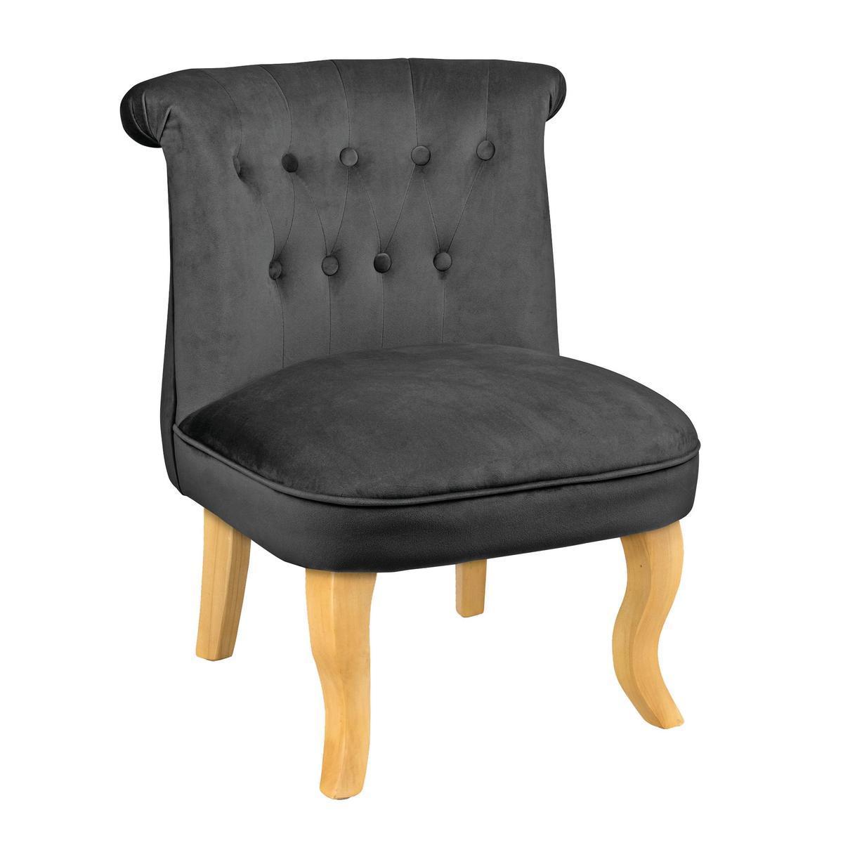 Fauteuil crapaud velours - Noir