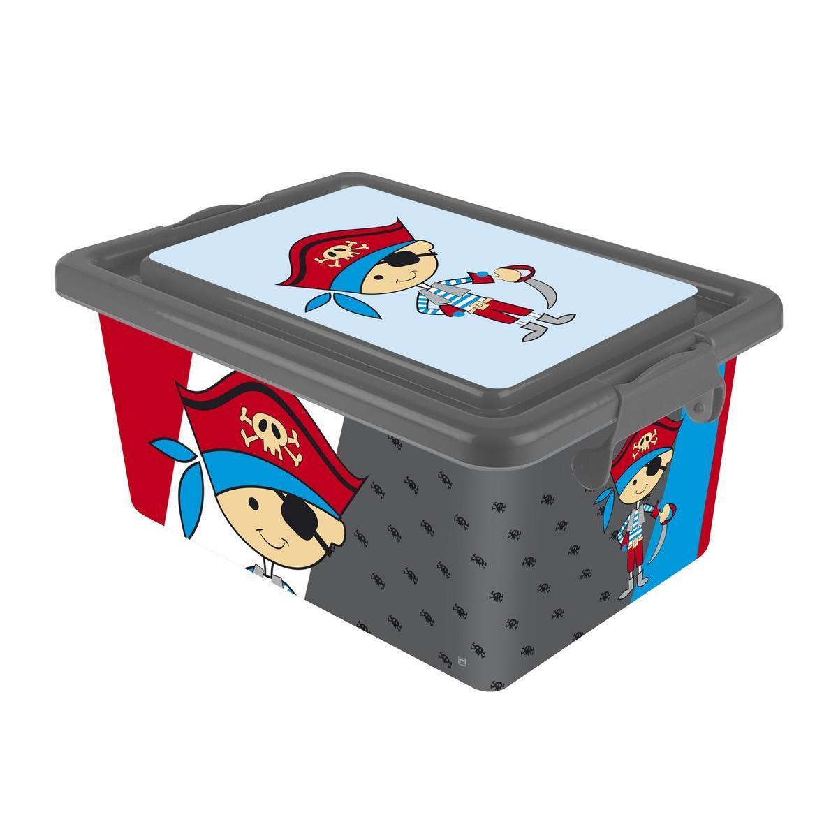 Boîte de rangement Pirate - Plastique - 32,5 x 23 x H 15 cm - Multicolore