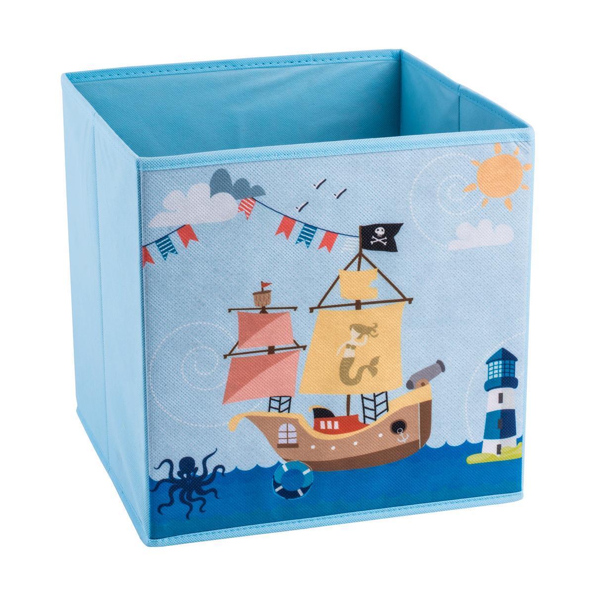 Cube Pirate - Tissu non tissé - 28 x 28 x H 28 cm - Multicolore