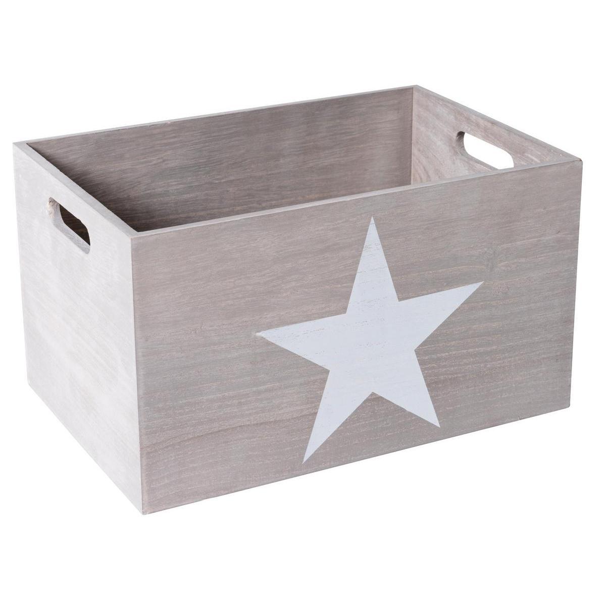 Caisse de rangement Star - Paulownia - 40 x 30 x H 21 cm - Marron