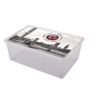 Boîte de rangement London - Plastique - 58 x 39 x H 17,5 cm - Transparent