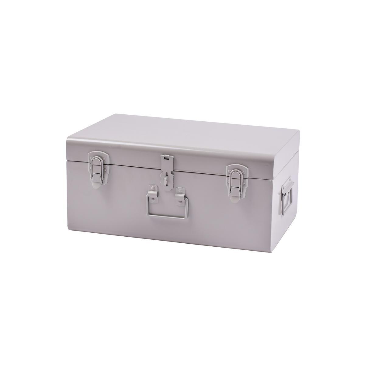 Malle de rangement - Acier - 44 x 27 x H 21 cm - Gris