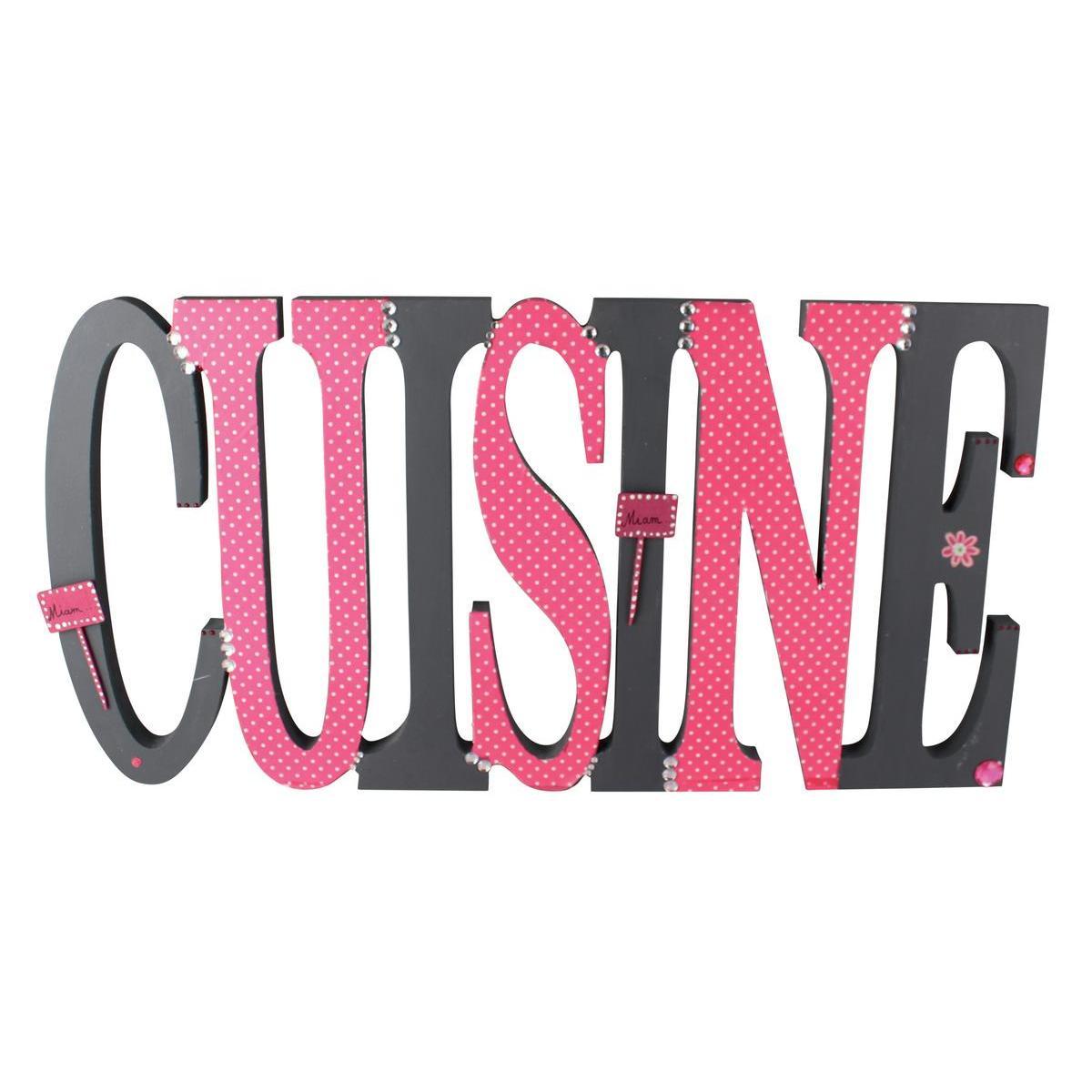 Mot Cuisine à customiser - MDF - 59 x 2 x H 30 cm - Marron