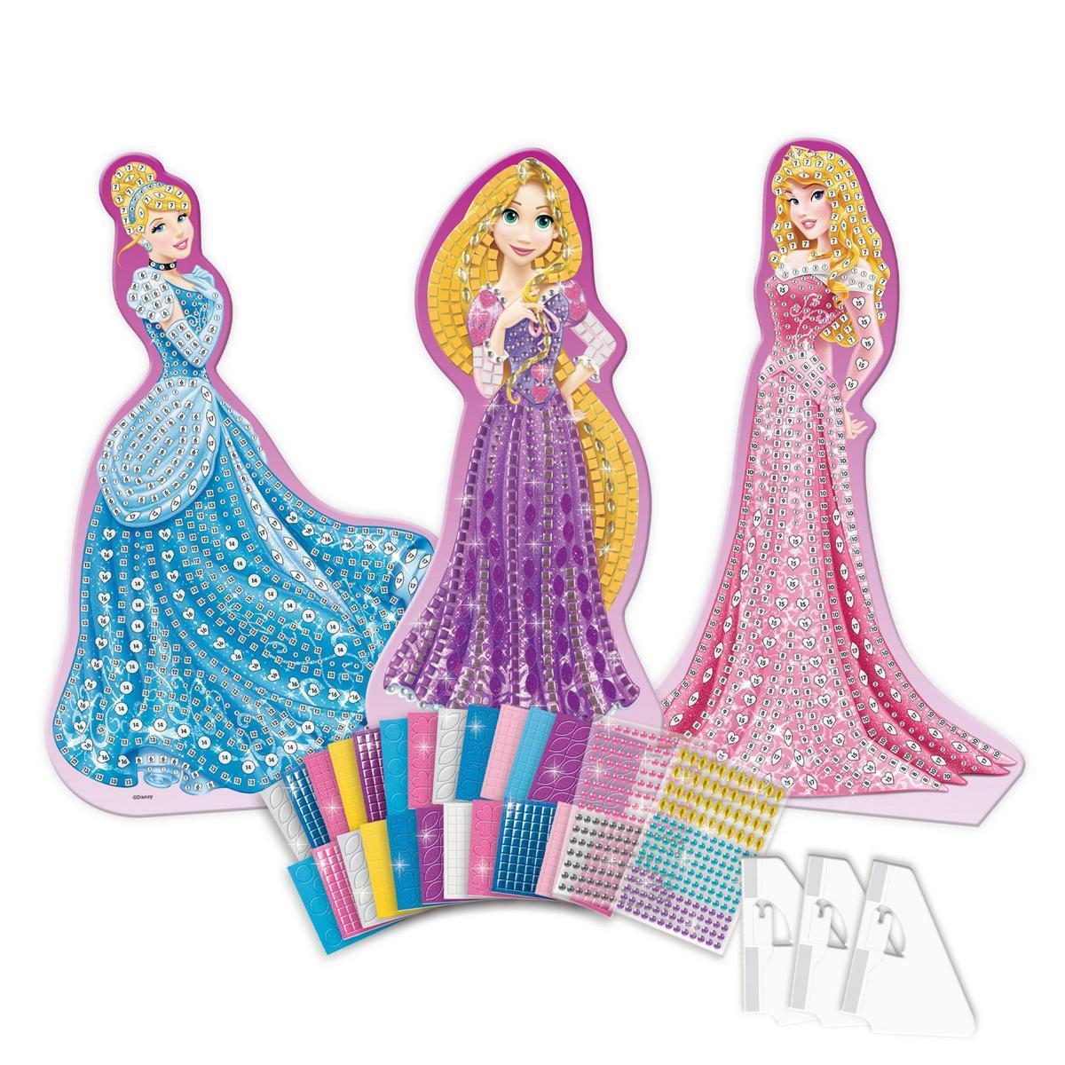 Mosaïque Princesses Disney - Plastique - H 50 cm - Bleu, rose et mauve